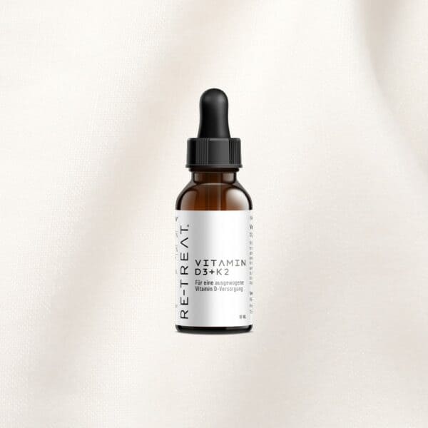 Vitamin D3 + K2 in 10ml Pipettenflasche – in Kokosöl gelöst, unterstützt Knochen, Immunsystem und Muskelfunktion.